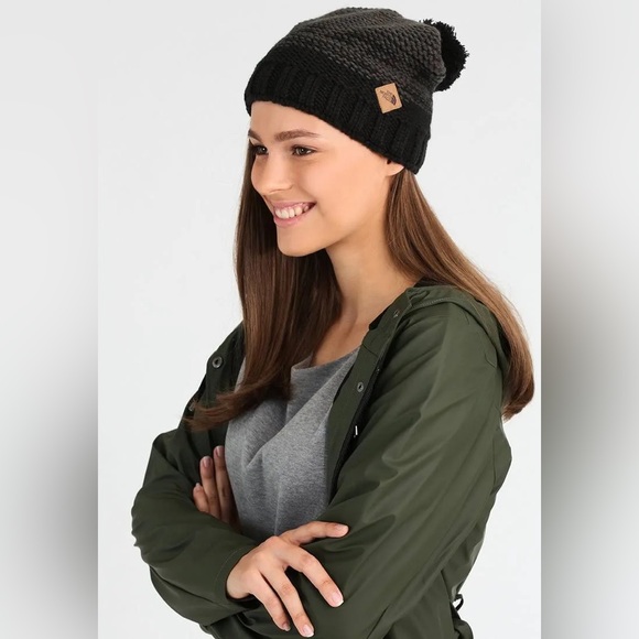 TNF | Marled Striped Knit Bobble Top Antlers Beanie - Picture 1 of 4